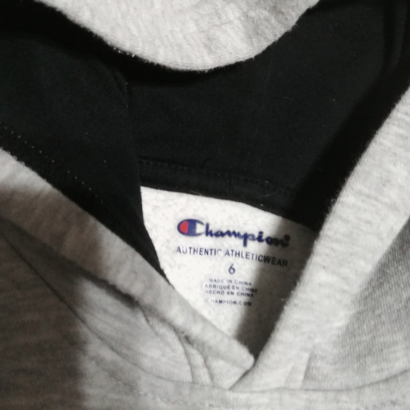 Champion Hoodie Jacket Coat, gray with camo logo, youth 6 small - Picture 5 of 6